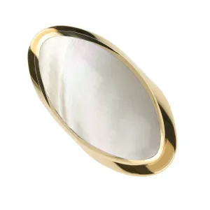 9ct Yellow Gold Mother of Pearl Large Oval Statement Ring