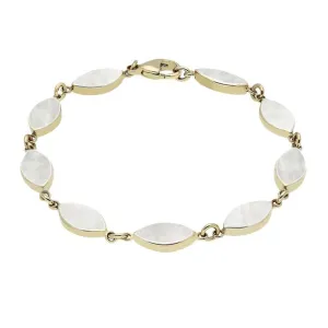 9ct Yellow Gold Mother of Pearl Marquise Bracelet