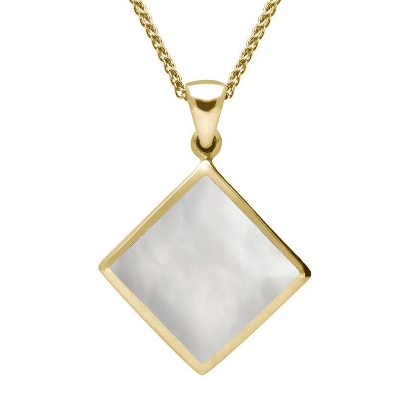 9ct Yellow Gold Mother of Pearl Rhombus Necklace