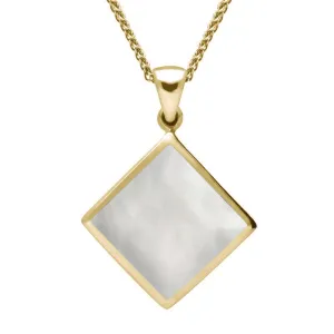 9ct Yellow Gold Mother of Pearl Rhombus Necklace