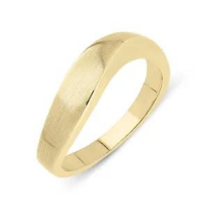 9ct Yellow Gold Satin Finish Wave Ring