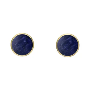 9ct Yellow Gold Sodalite 4mm Classic Small Round Stud Earrings
