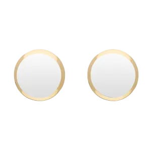 9ct Yellow Gold Sterling Silver Bauxite Stepping Stones Round Stud Earrings