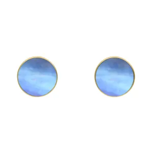 9ct Yellow Gold Sterling Silver Moonstone Stepping Stones Bead Cup Stud Earrings