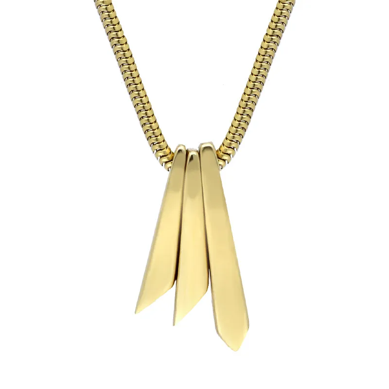 9ct Yellow Gold Three Drop Graduated Necklace