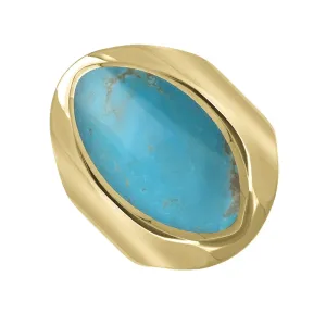 9ct Yellow Gold Turquoise Medium Oval Ring