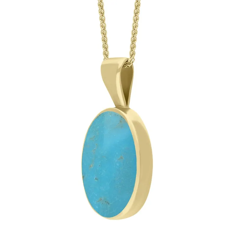 9ct Yellow Gold Turquoise Oval Necklace