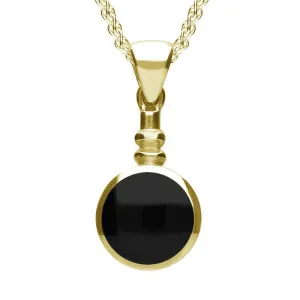 9ct Yellow Gold Whitby Jet Bottle Top Necklace