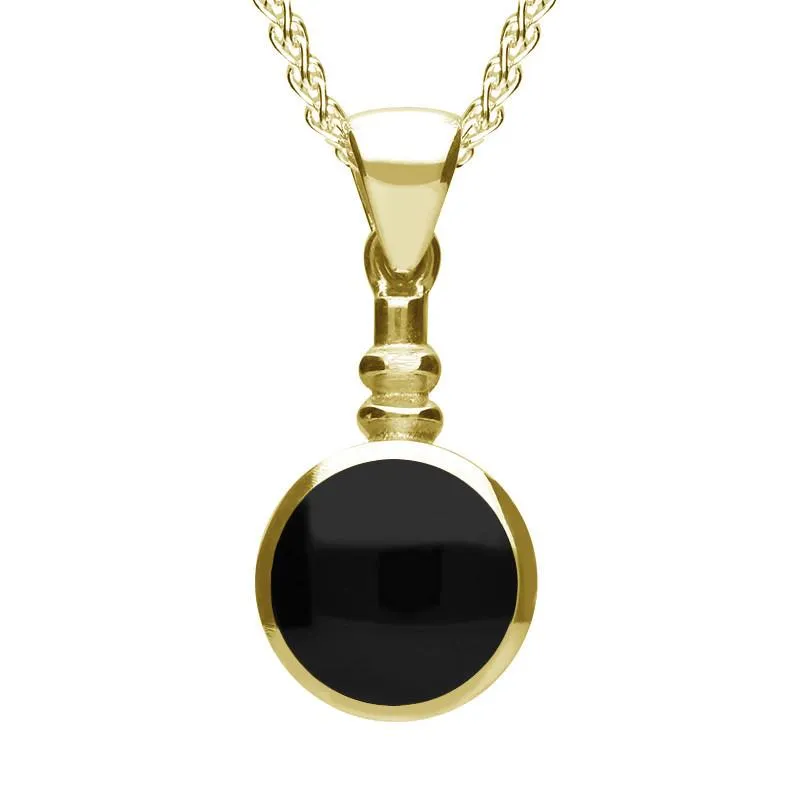 9ct Yellow Gold Whitby Jet Bottle Top Necklace
