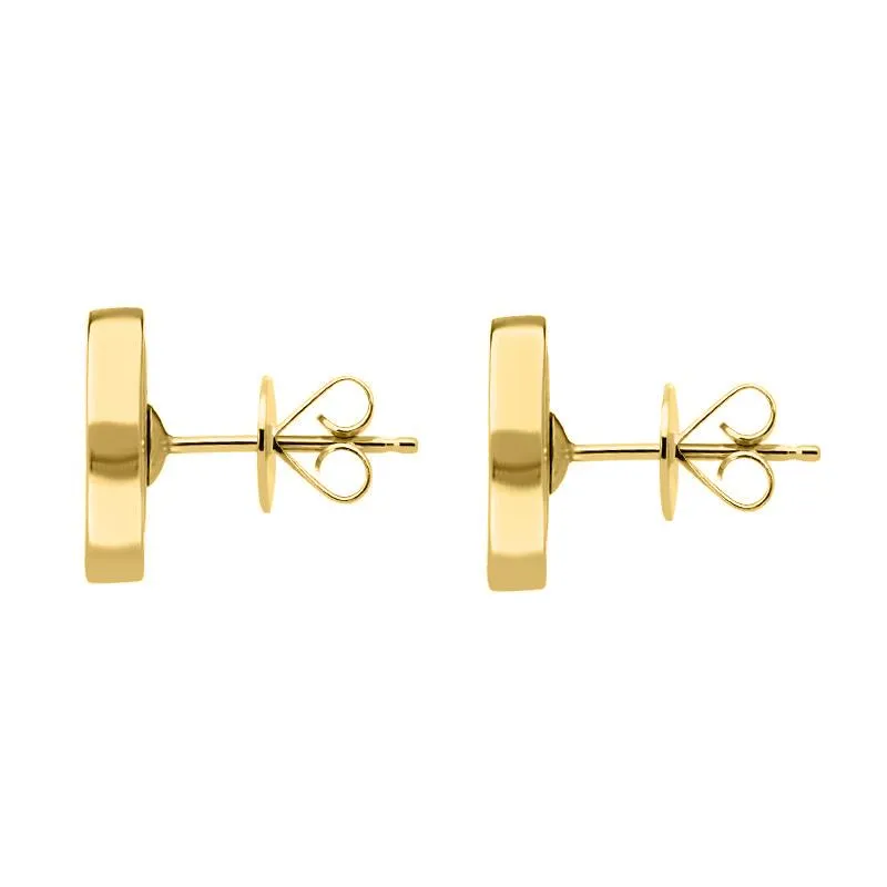 9ct Yellow Gold Whitby Jet Flore Filigree Stud Earrings