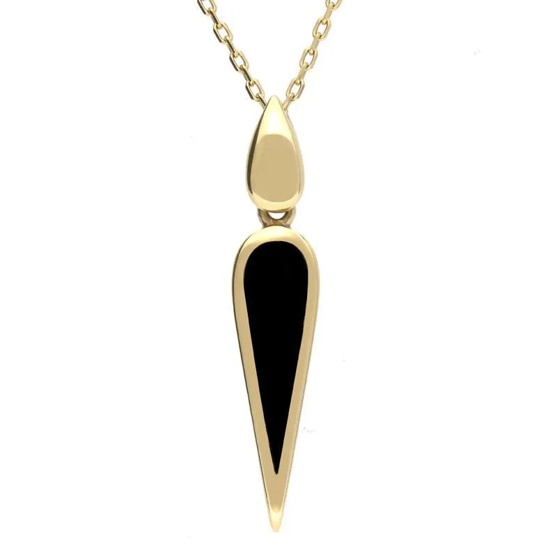 9ct Yellow Gold Whitby Jet Toscana Pear Drop Two Piece Set