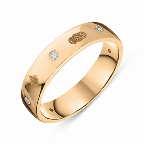 9ct Rose Gold 0.15ct Diamond Queen's Jubilee Hallmark 5mm Ring D