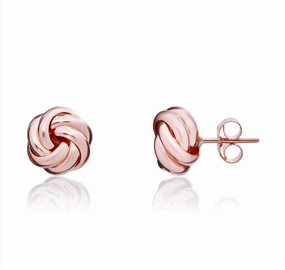 9ct Rose Gold 8mm Looped Knot Stud Earrings