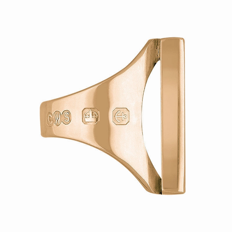 9ct Rose Gold Blue John Queen's Jubilee Hallmark Medium Oblong Ring D
