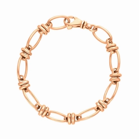 9ct Rose Gold Handmade Cable Chain Bracelet