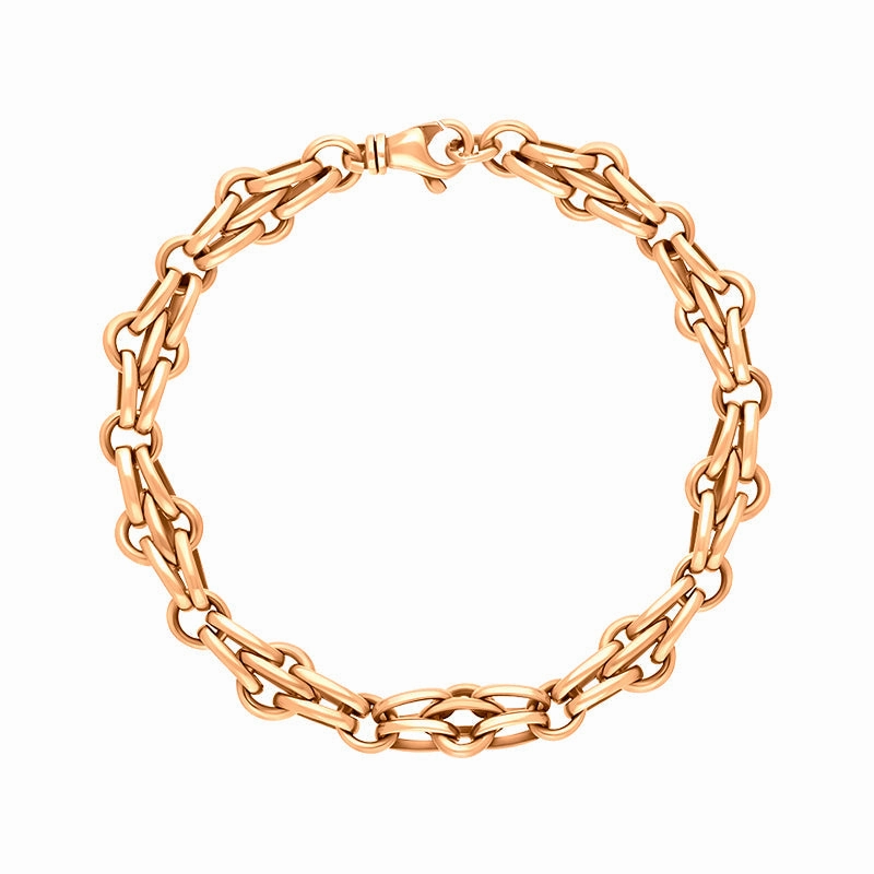 9ct Rose Gold Multi Link Cable Chain Bracelet