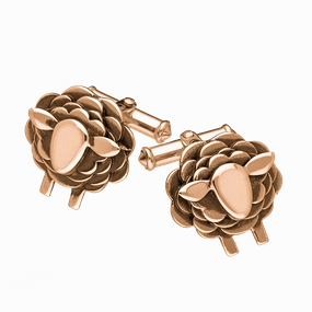 9ct Rose Gold Sheep Cufflinks