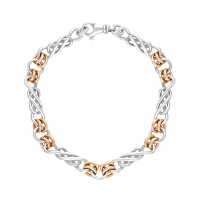 9ct Rose Gold Sterling Silver Celtic Twist Handmade Bracelet