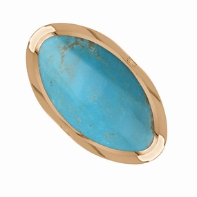 9ct Rose Gold Turquoise King's Coronation Hallmark Large Oval Ring D