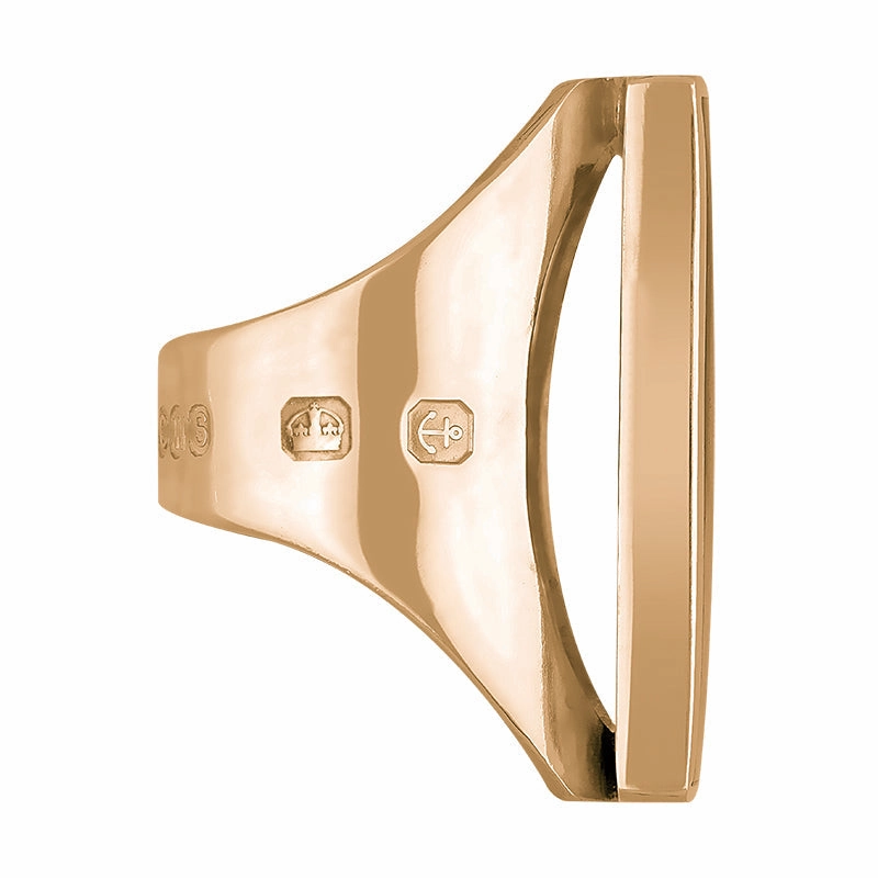 9ct Rose Gold Turquoise King's Coronation Hallmark Large Square Ring D