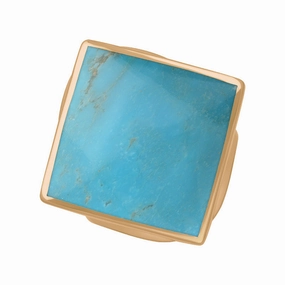 9ct Rose Gold Turquoise King's Coronation Hallmark Medium Rhombus Ring D
