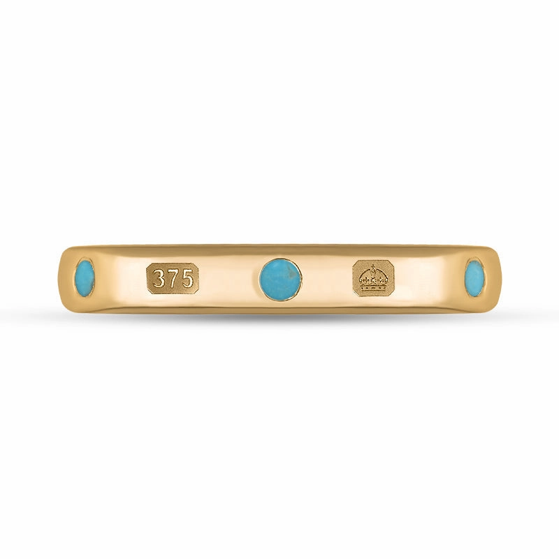 9ct Rose Gold Turquoise Queen's Jubilee Hallmark 6mm Ring D