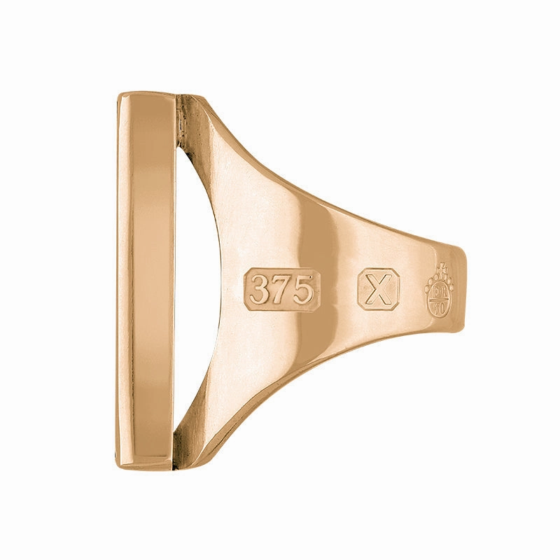 9ct Rose Gold Turquoise Queen's Jubilee Hallmark Medium Oblong Ring D