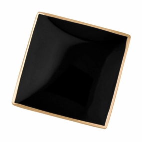 9ct Rose Gold Whitby Jet King's Coronation Hallmark Large Rhombus Ring D