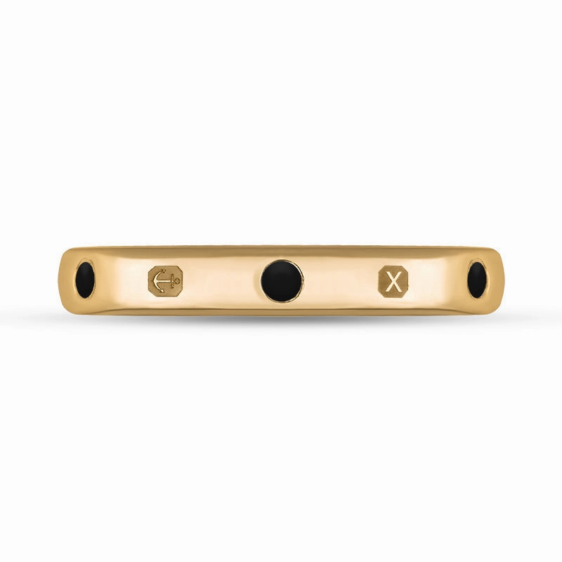 9ct Rose Gold Whitby Jet Queen's Jubilee Hallmark 6mm Ring D