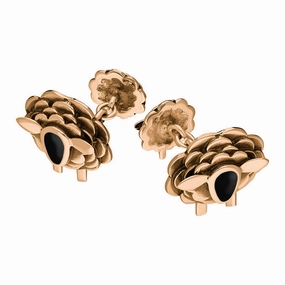 9ct Rose Gold Whitby Jet Sheep Chain Link Cufflinks