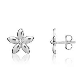 9ct White Gold 9mm Flower Stud Earrings
