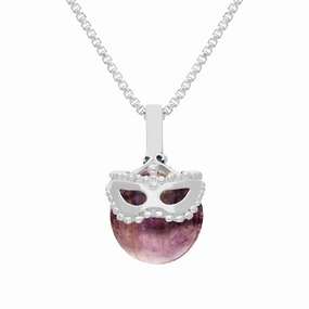 9ct White Gold Blue John Zodiac Gemini 9mm Bead Pendant
