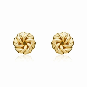 9ct Yellow Gold 6mm Looped Knot Stud Earrings