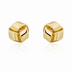 9ct Yellow Gold 9.5mm Looped Knot Stud Earrings
