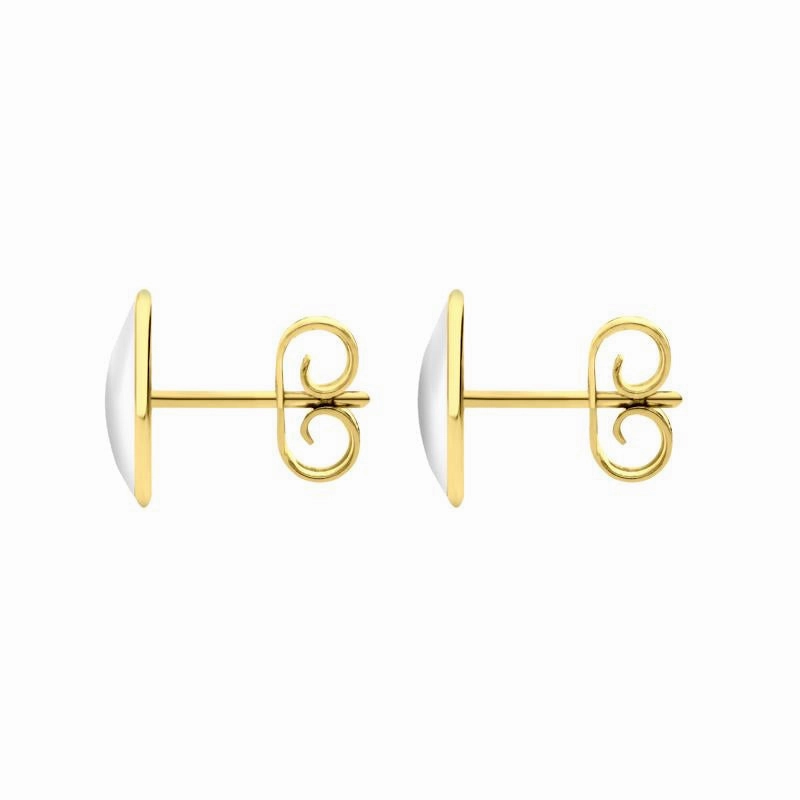 9ct Yellow Gold Bauxite 8 x 10mm Classic Large Oval Stud Earrings