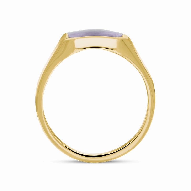 9ct Yellow Gold Blue John Cut Corners Signet Ring