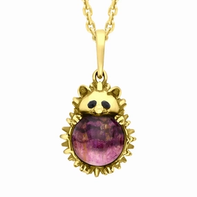 9ct Yellow Gold Blue John Medium Hedgehog