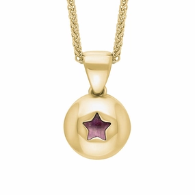 9ct Yellow Gold Blue John Star Disc Necklace