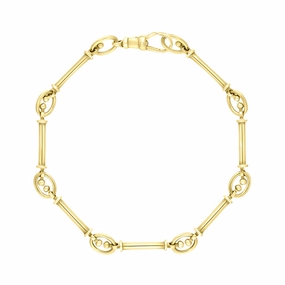 9ct Yellow Gold Handmade Baton Link Bracelet
