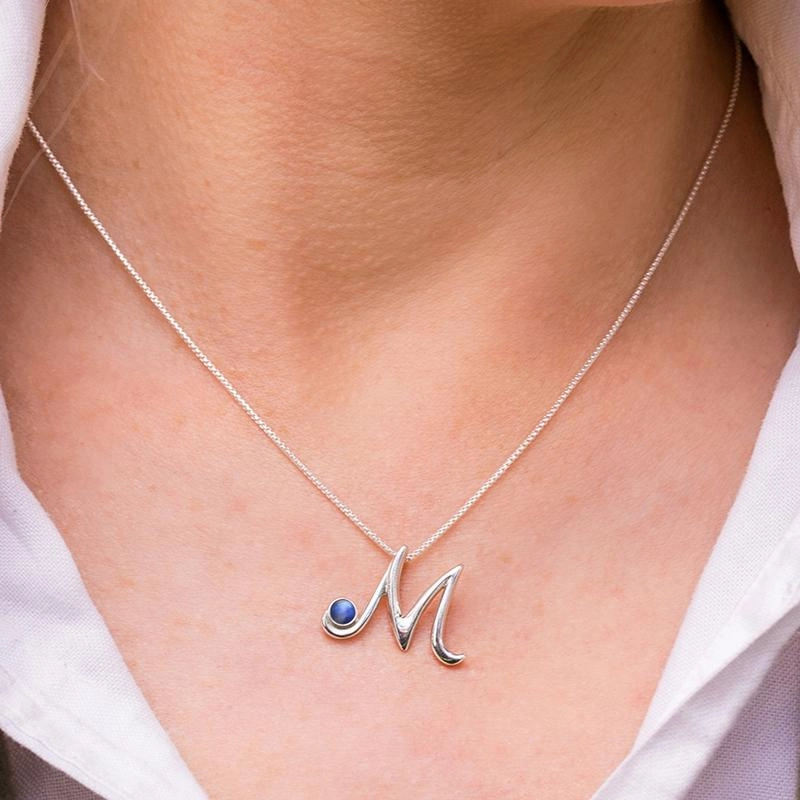 9ct Yellow Gold Moonstone Love Letters Initial L Necklace