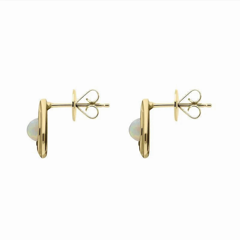 9ct Yellow Gold Opal Open Teardrop Stud Earrings
