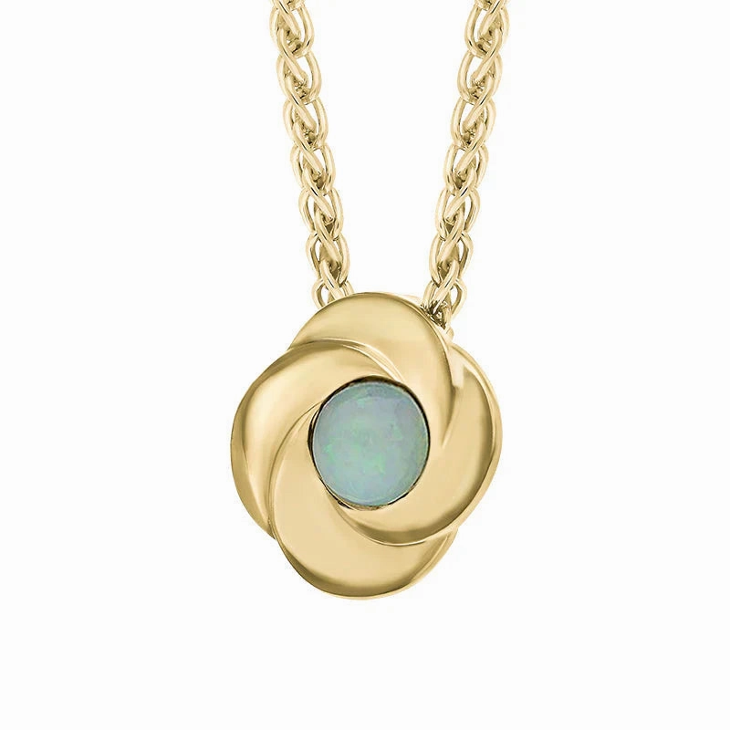 9ct Yellow Gold Opal Stone Windmill Necklace