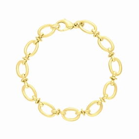 9ct Yellow Gold Oval Link Handmade Bracelet
