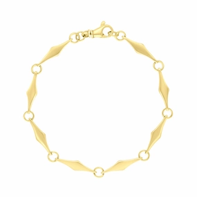 9ct Yellow Gold Rhombus Handmade Bracelet