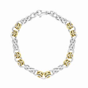 9ct Yellow Gold Sterling Silver Celtic Twist Handmade Bracelet