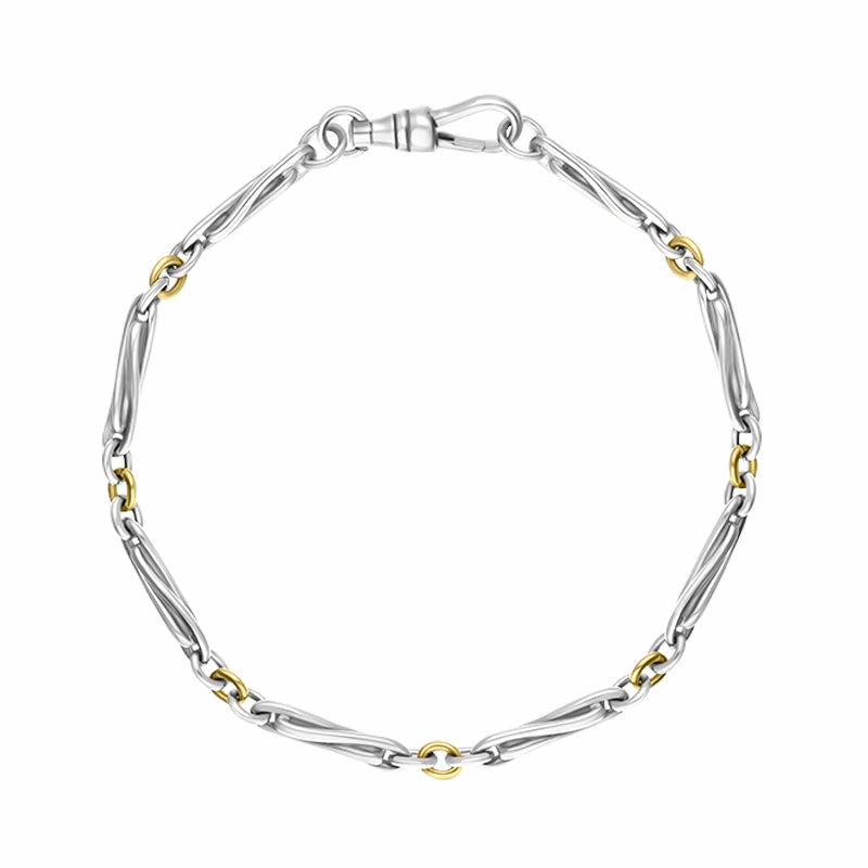 9ct Yellow Gold Sterling Silver Handmade Twist Bracelet