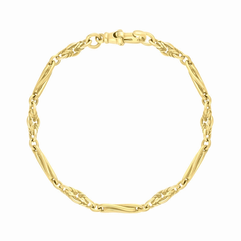 9ct Yellow Gold Twist Byzantine Handmade Bracelet
