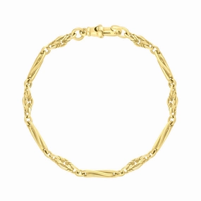9ct Yellow Gold Twist Byzantine Handmade Bracelet