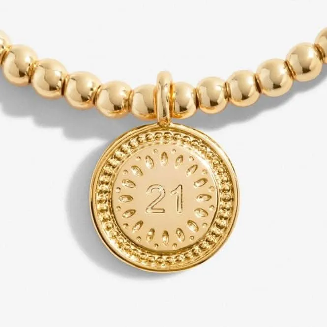 A Little 21st Birthday Gold Plated 17.5cm Stretch Bracelet 6988