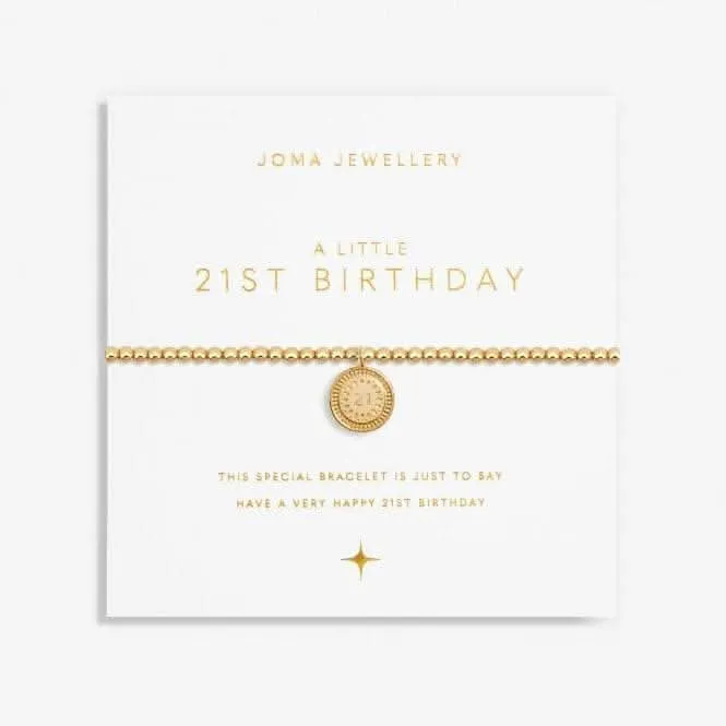 A Little 21st Birthday Gold Plated 17.5cm Stretch Bracelet 6988